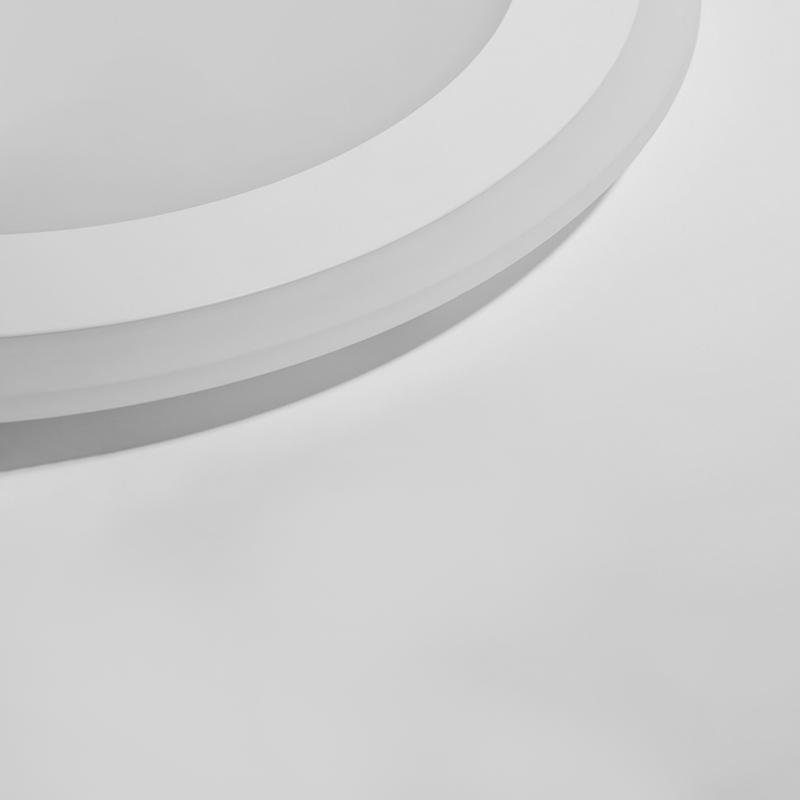 Modern Round Industrial White Flush Mount