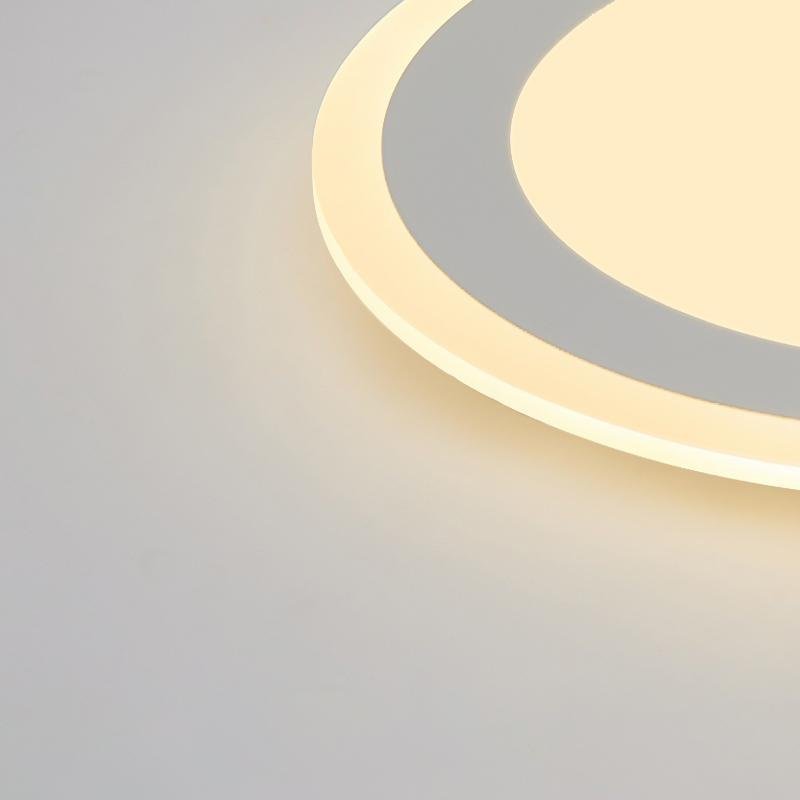 Modern Round Industrial White Flush Mount
