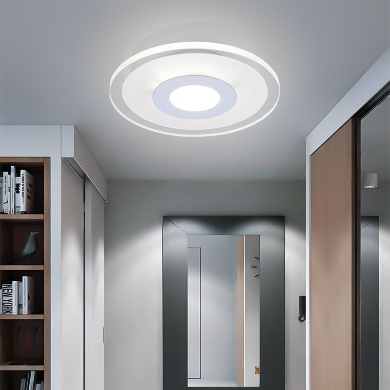 Lighom modern flower concentric white flush mount lighting in synthetic metal acrylic