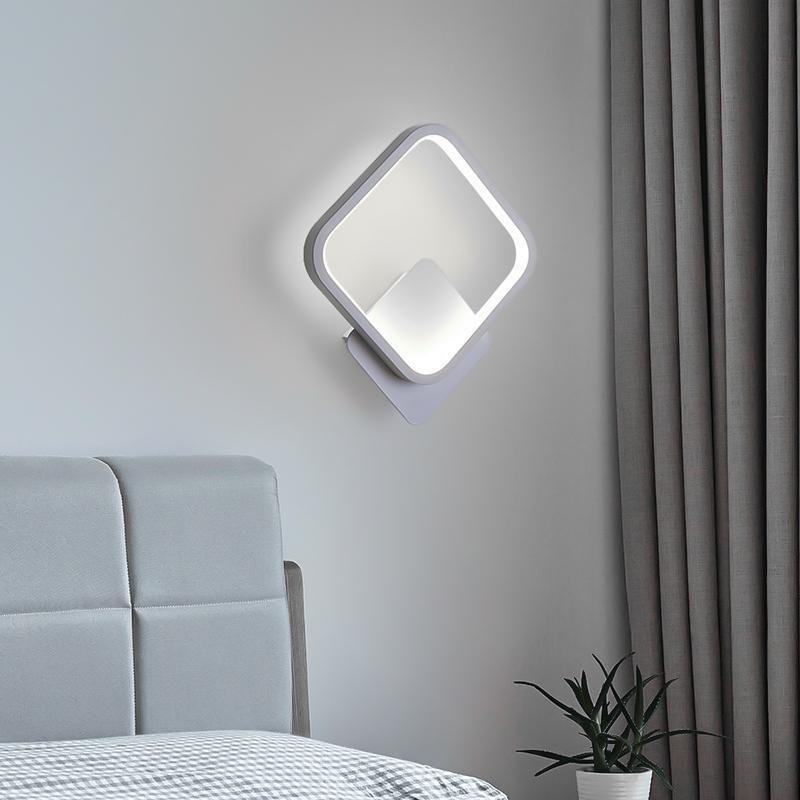 Warm square synthetic wall sconces for entryway — 10" W / Cool White (6000K) / Matte Black