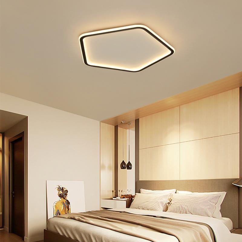 Nordic Hexagon Black Iron Modern Flush Mount Light