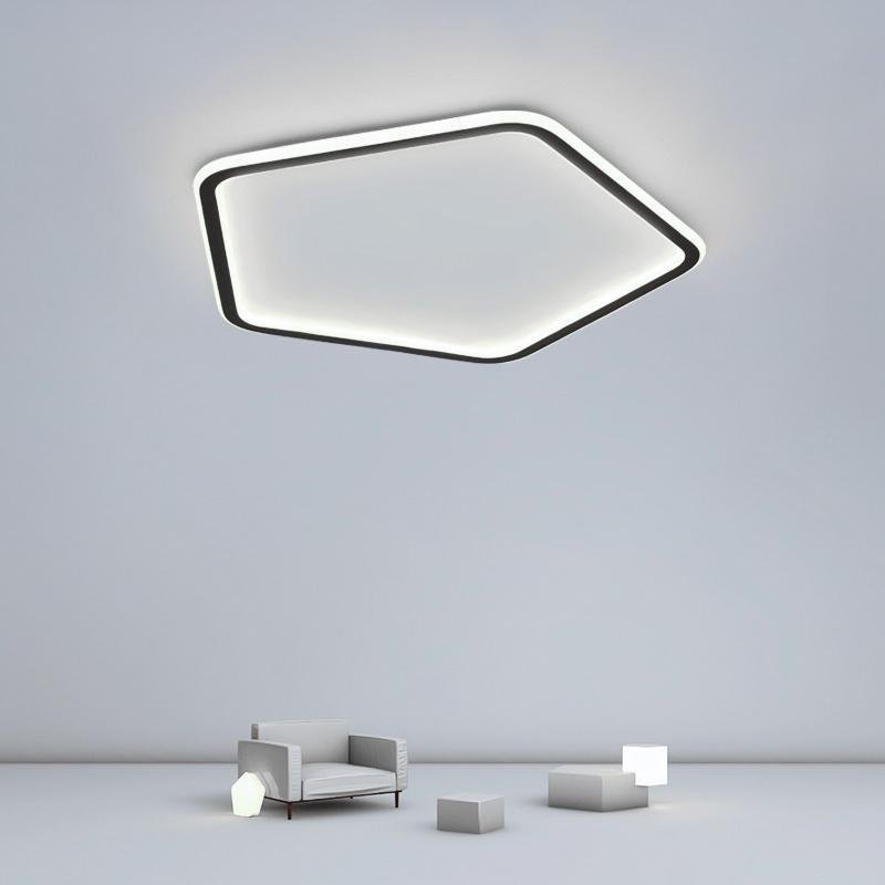 Nordic Hexagon Black Iron Modern Flush Mount Light