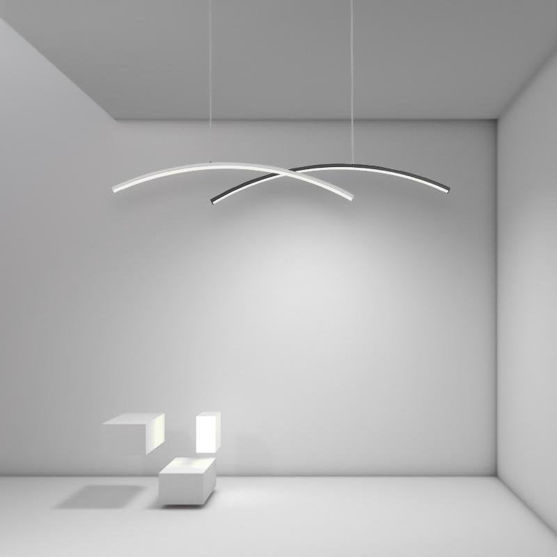 Arc 2-piece black acrylic pendant lighting — Warm White (3000K)