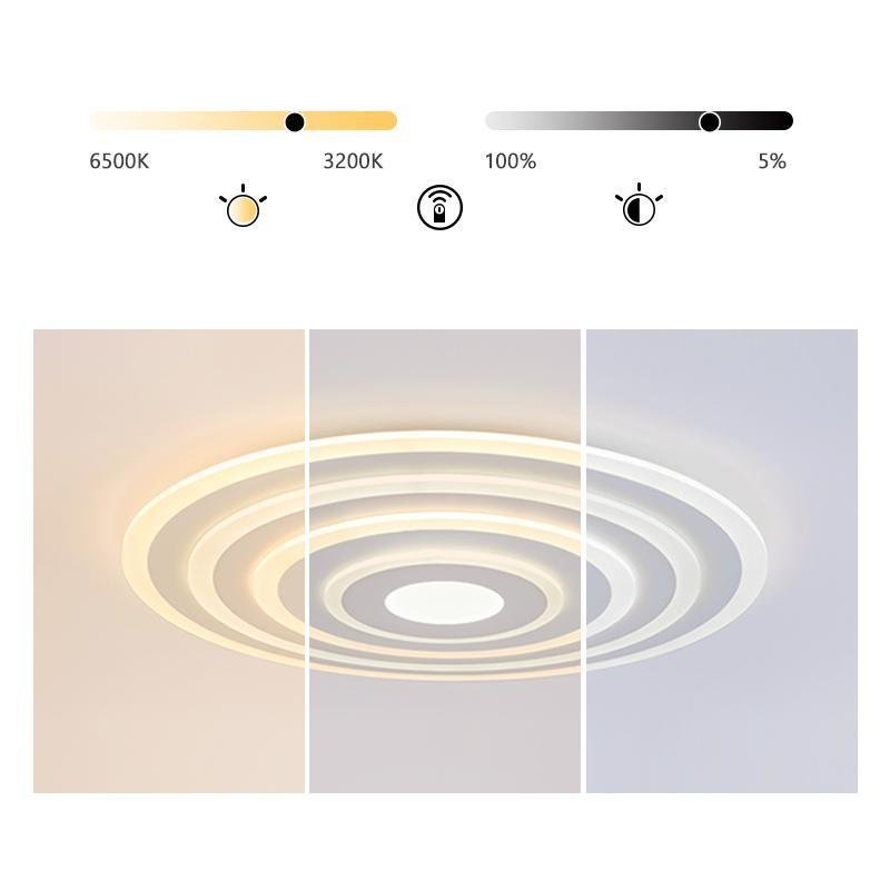 Concentric Circles Modern Flush Mount Light Dimmable LED Ceiling Lights-Lighom