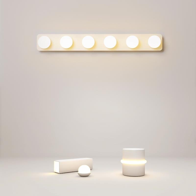 Modern 6-head spherical white synthetic directional & spot lights — Cool White (6000K) / 4-Light