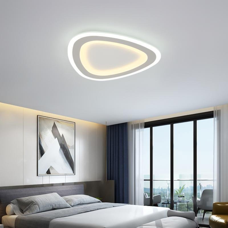 Triangle white flush mount lighting — Natural White (4000K)