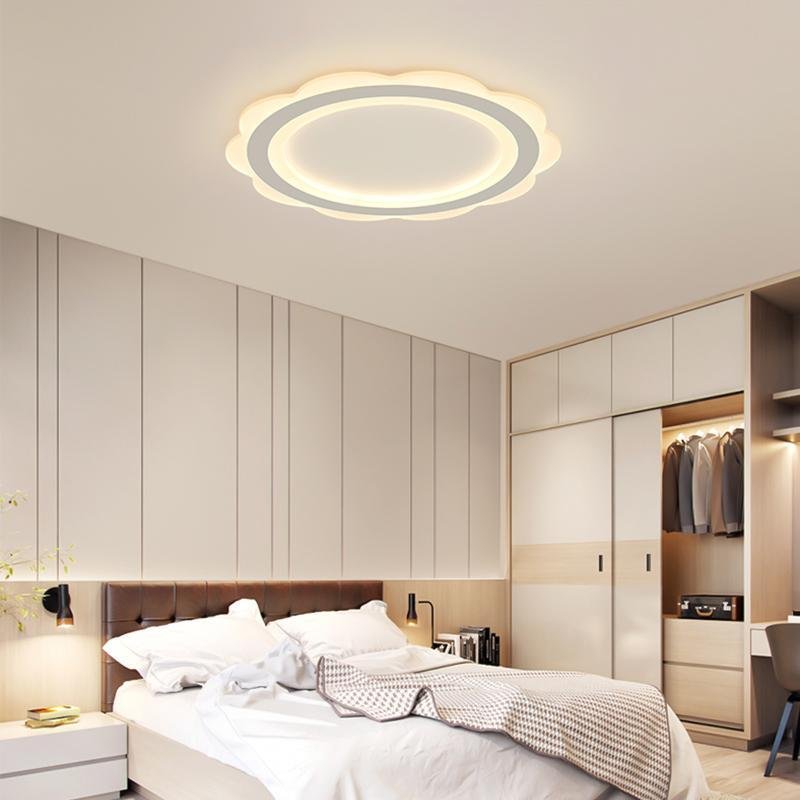 Lighom ultrathin round white flush mount lighting — 17" Diameter / Warm White (3000K)