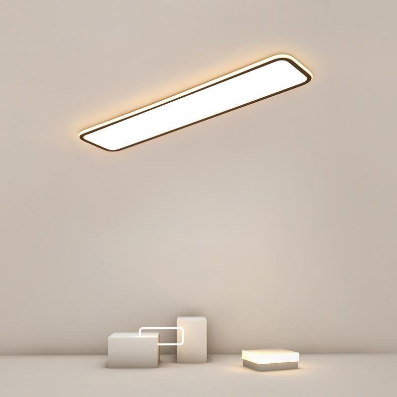 20"/30" Simple Modern Rectangular Black Flush Mount Light
