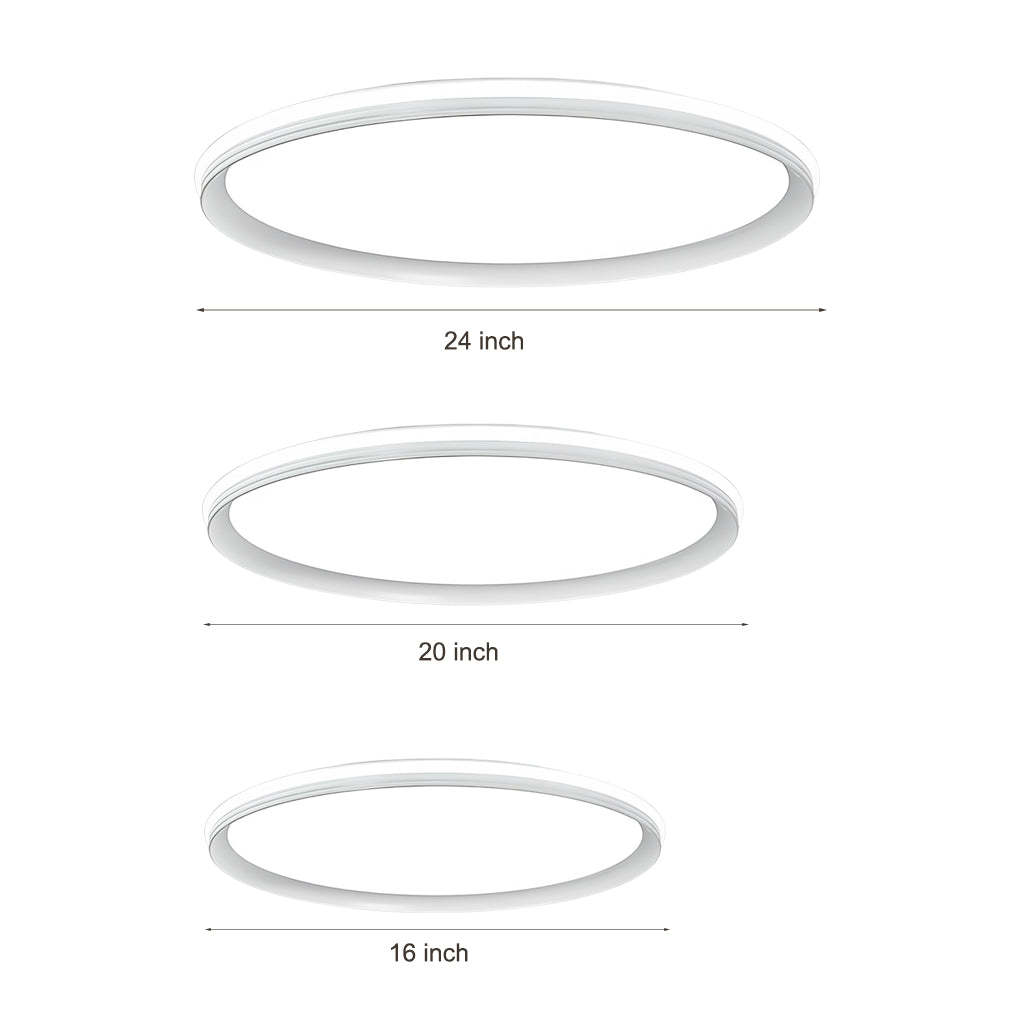 24" Round Ultra-Thin Modern Dimmable LED Flush Mount Light