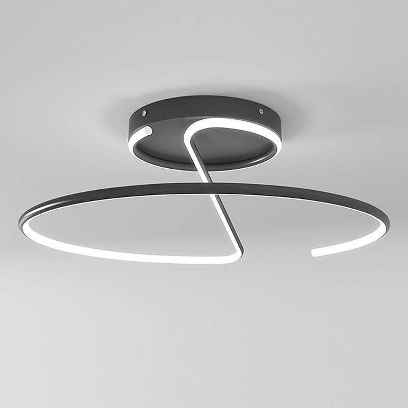 16" Wire Circular Modern LED Semi-Flush Mount Ceiling Light