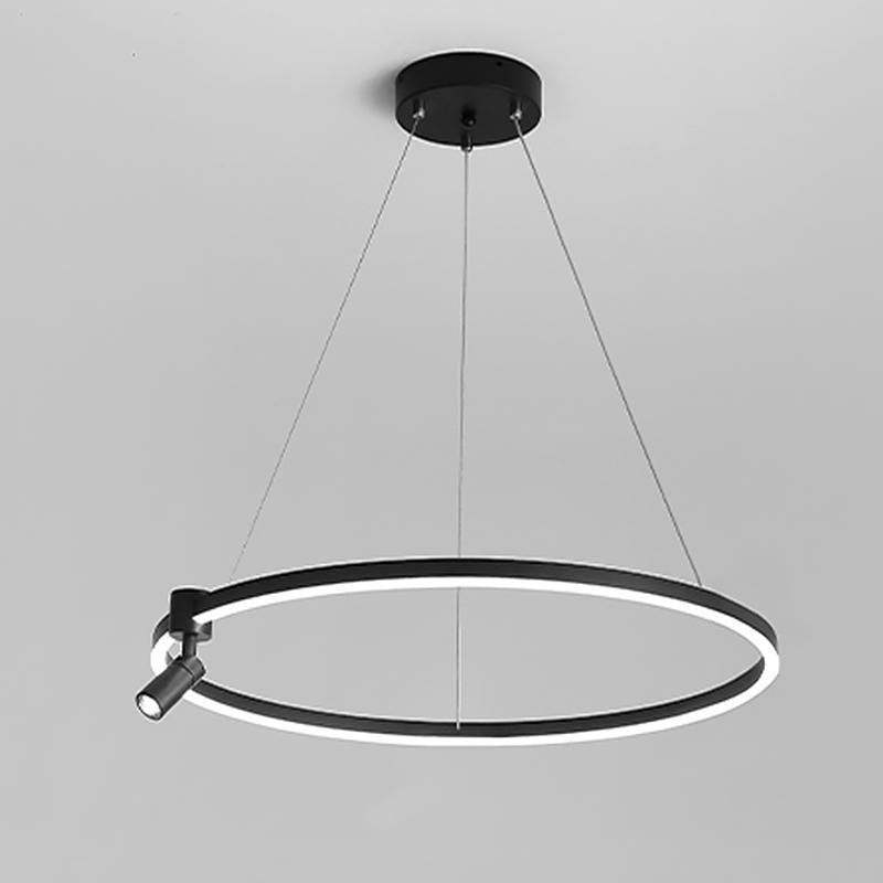 Simple Linear Modern Chandeliers Adjustable Angle Spotlight Circle Chandelier-Lighom