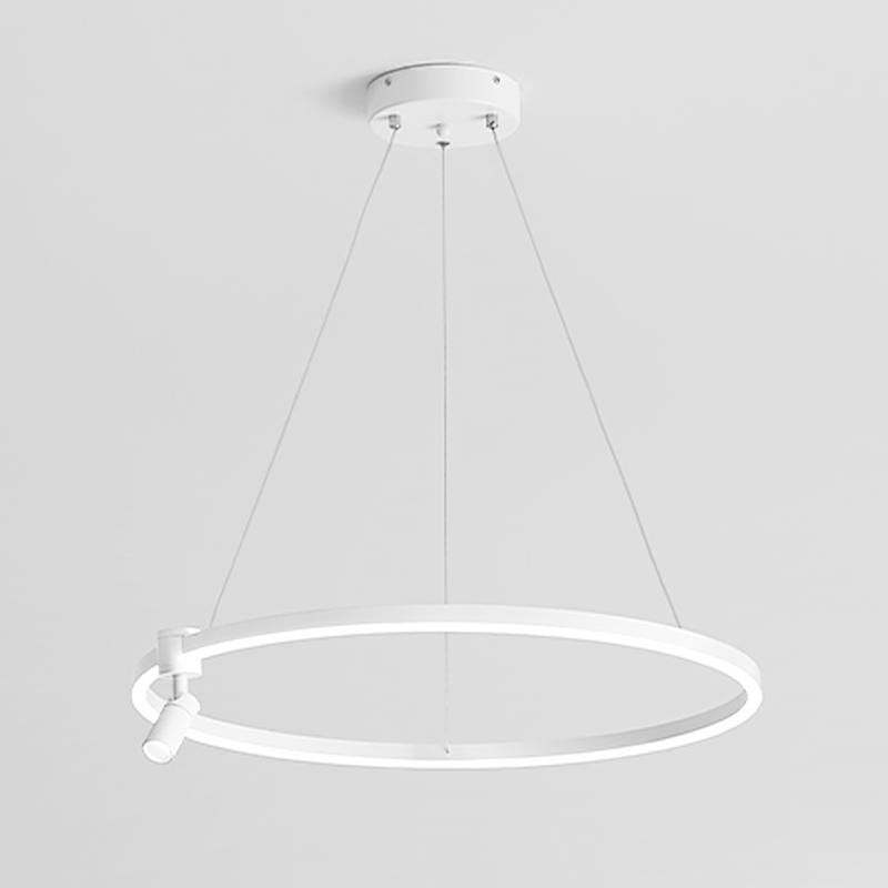 Simple Linear Modern Chandeliers Adjustable Angle Spotlight Circle Chandelier-Lighom