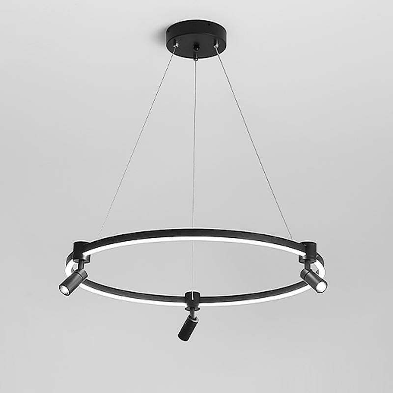 Multi-Head Circle Linear Chandelier with Remote