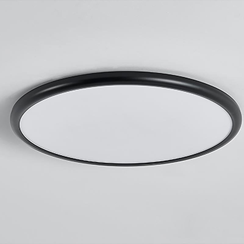 16" Modern Circle Black/White Flush Mount Light