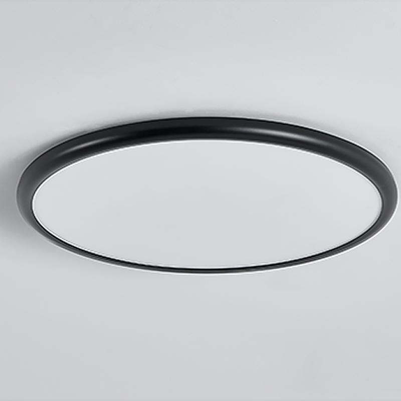 16" Modern Circle Black/White Flush Mount Light