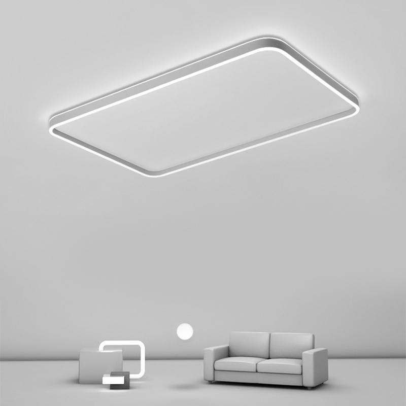 Lighom contemporary rectangular synthetic metal acrylic flush mount lighting
