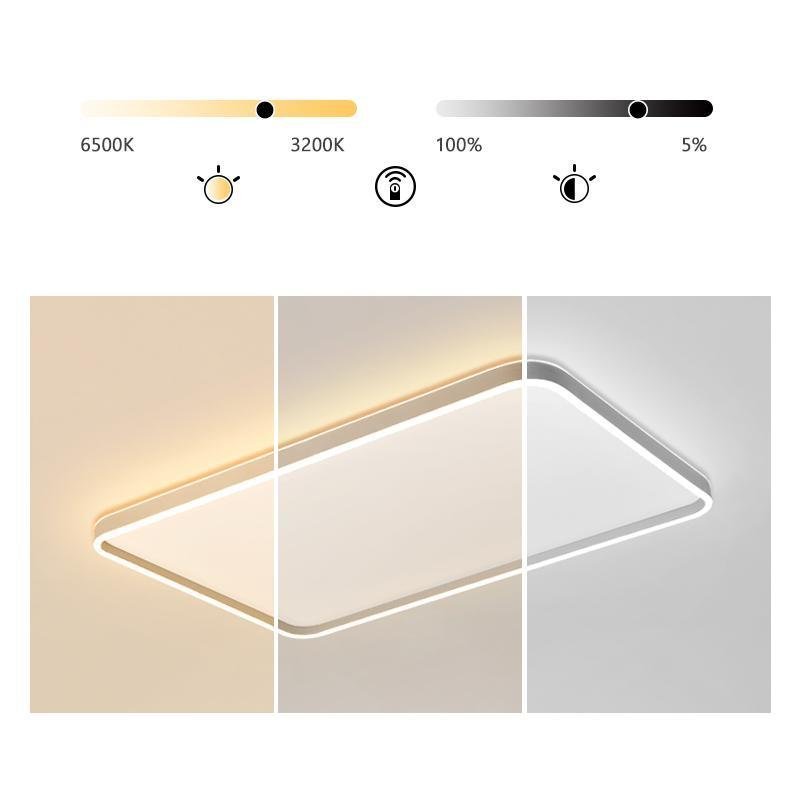 Gray synthetic metal acrylic rectangular flush mount lighting - contemporary