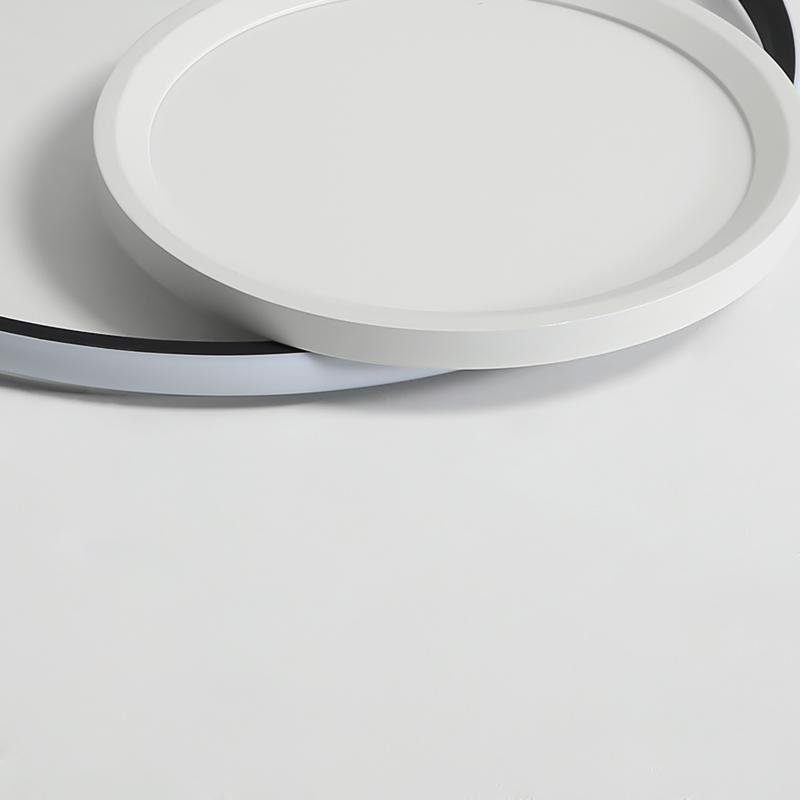 Overlap Round Black Flush Mount Kitchen Dining Light