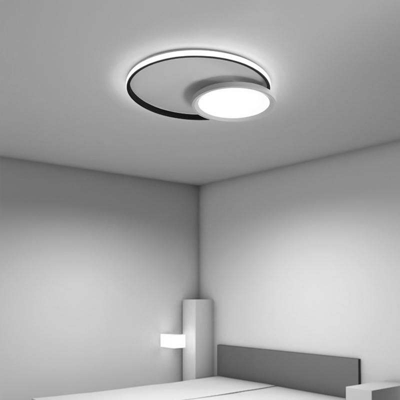 Overlap Round Black Flush Mount Kitchen Dining Light