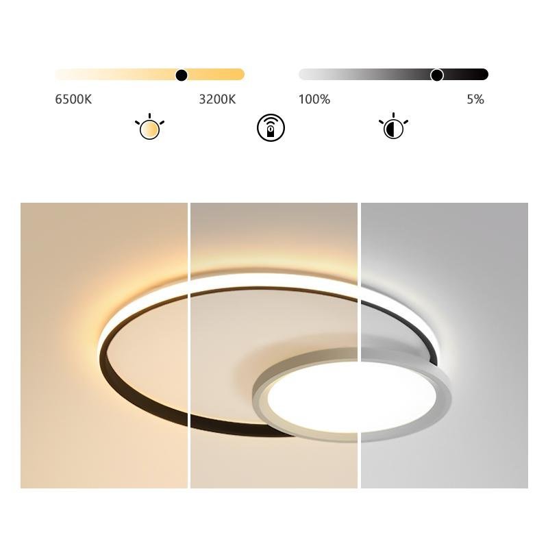 Overlap Round Black Flush Mount Kitchen Dining Light