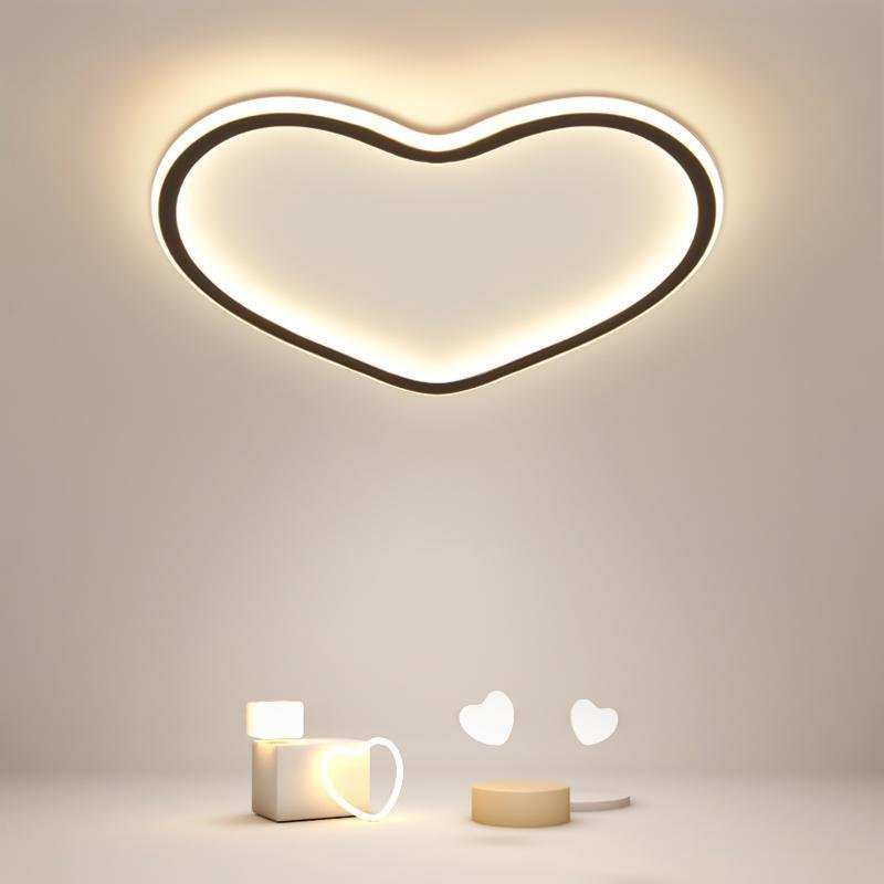 Heart-Shaped Industrial Black Flush Mount