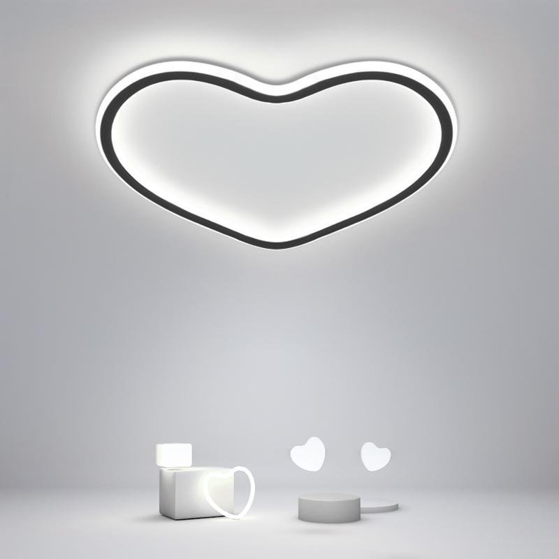 Heart-Shaped Industrial Black Flush Mount
