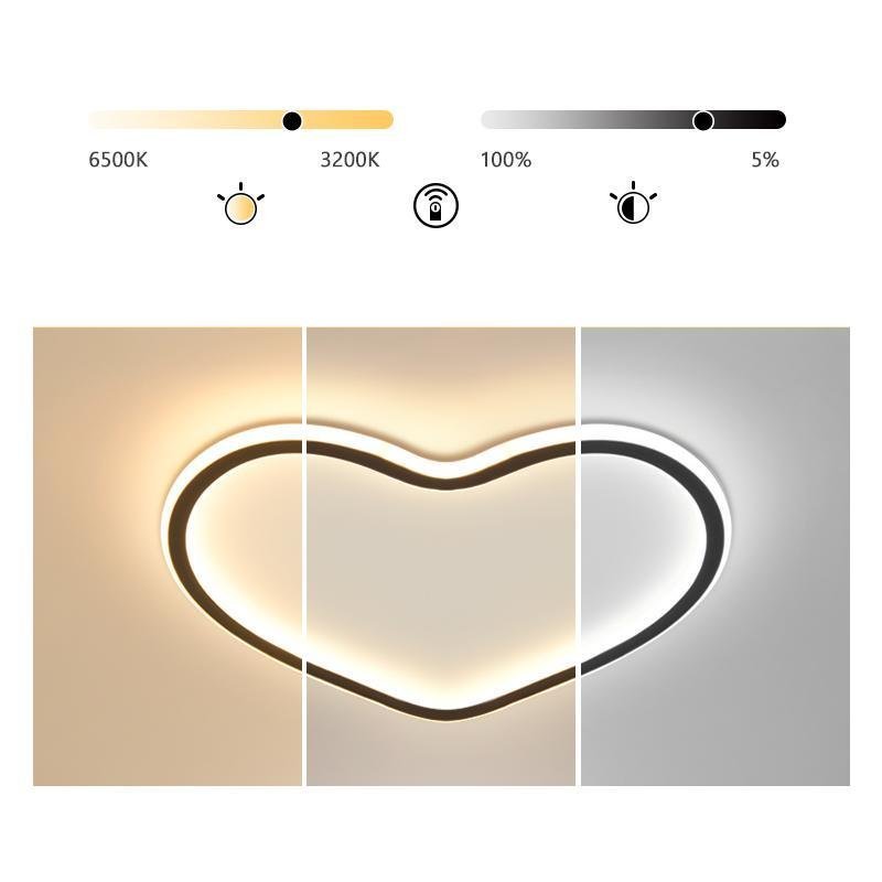 Heart-Shaped Industrial Black Flush Mount