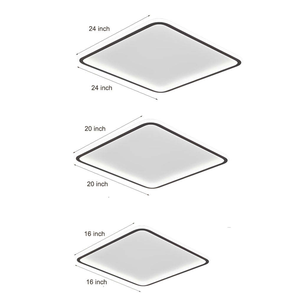 Square Industrial Black Flush Mount Ceiling Lights for Bedroom-Lighom