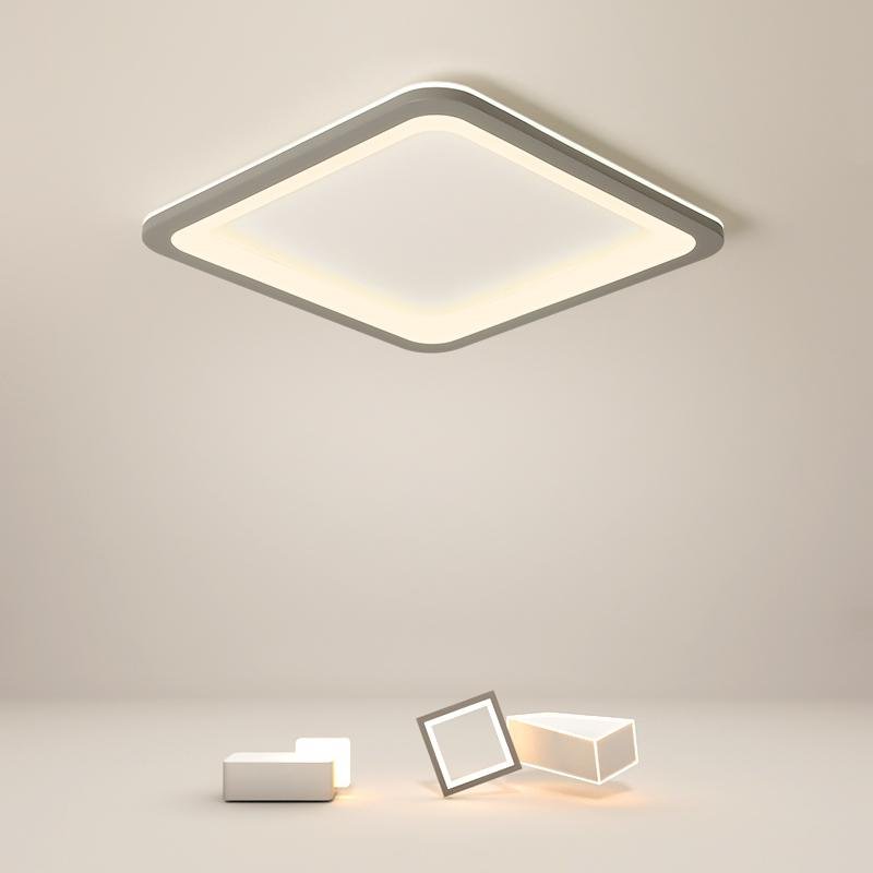 Gray Square Industrial Flush Mount Kitchen Ceiling Light