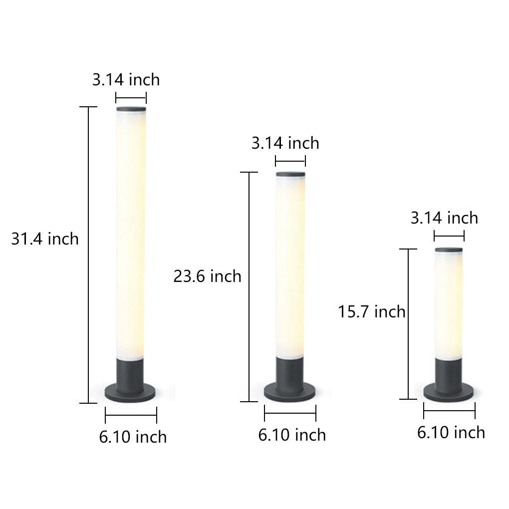 Slender Cylindrical Waterproof Modern Pathway Lights Outdoor Light-Lighom