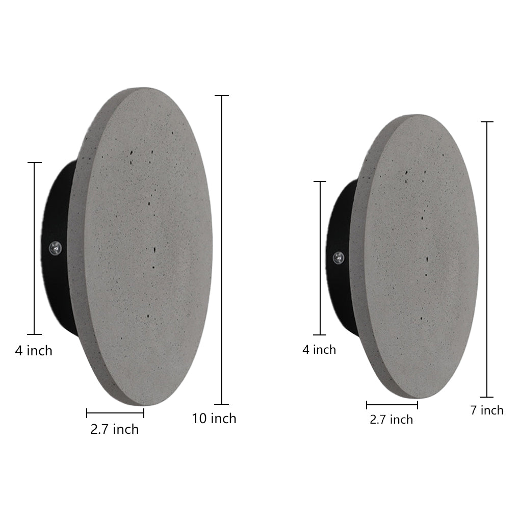 Outdoor Round Gray Concrete LED Wall Flush Lights Accent Landscape Lighting-Lighom