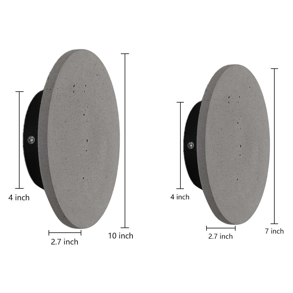 Outdoor Round Gray Concrete LED Wall Flush Lights Accent Landscape Lighting-Lighom