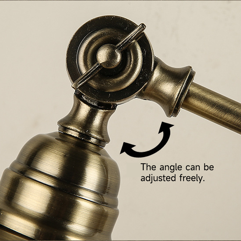 20'' Antique Metallic LED Desk Lamp with Adjustable Gooseneck for Task Lighting-Lighom