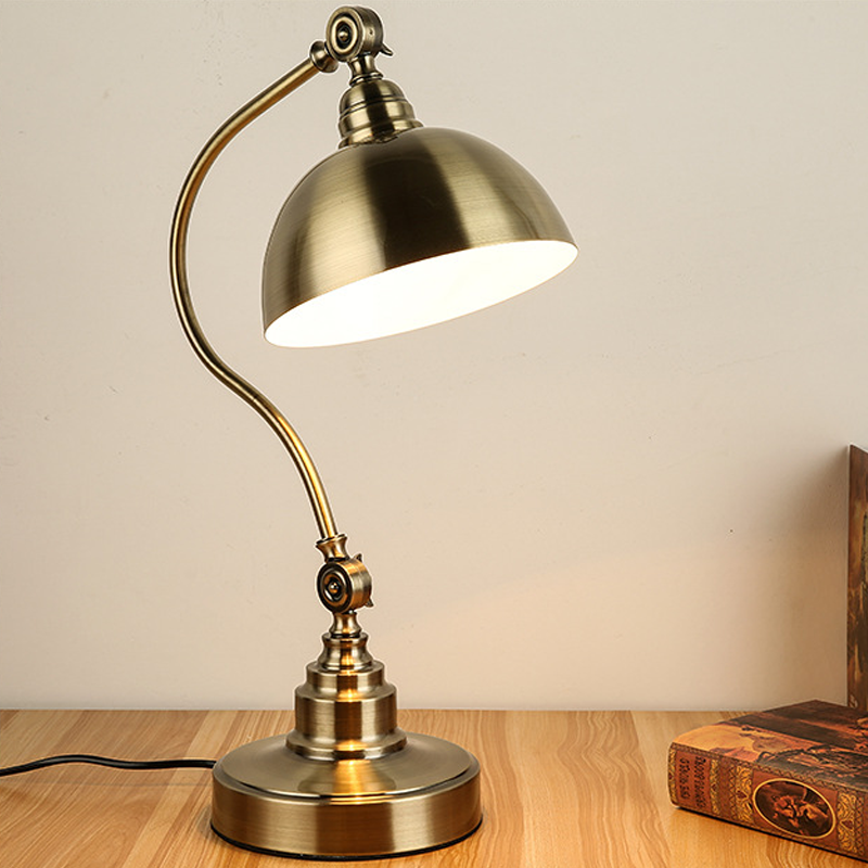 20'' Antique Metallic LED Desk Lamp with Adjustable Gooseneck for Task Lighting-Lighom