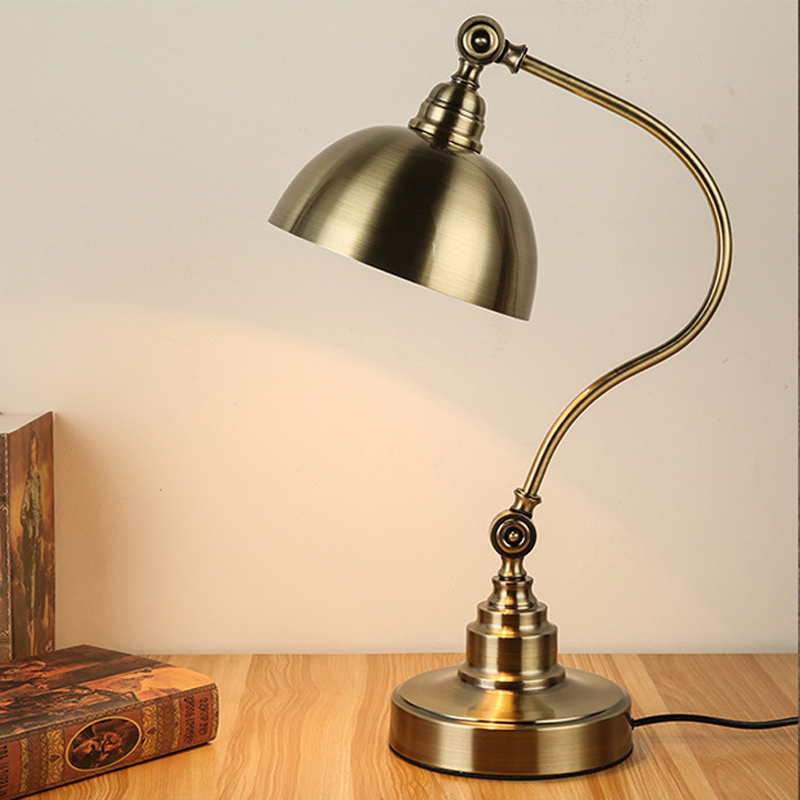 20'' Antique Metallic LED Desk Lamp with Adjustable Gooseneck for Task Lighting-Lighom