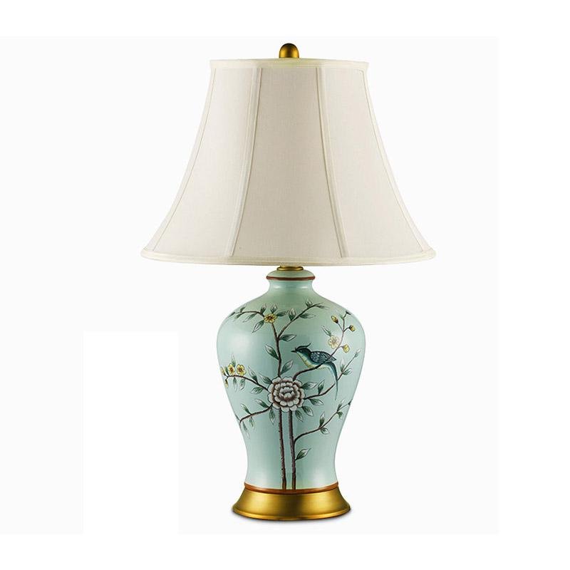 23 inch Oriental Vivid Branches and Birds Porcelain Table Lamp-Lighom