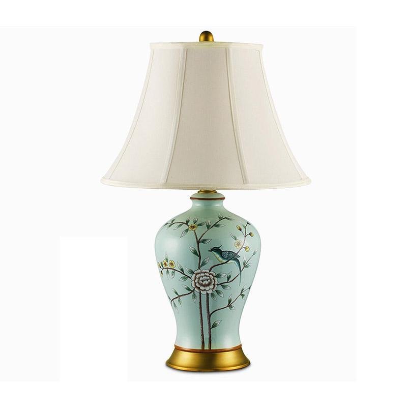 23 inch Oriental Vivid Branches and Birds Porcelain Table Lamp-Lighom