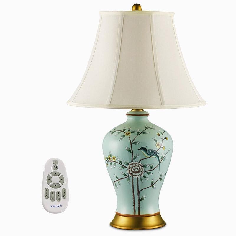 23 inch Oriental Vivid Branches and Birds Porcelain Table Lamp-Lighom