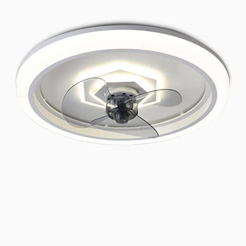 Round LED Modern Ceiling Fan Light with Remote
