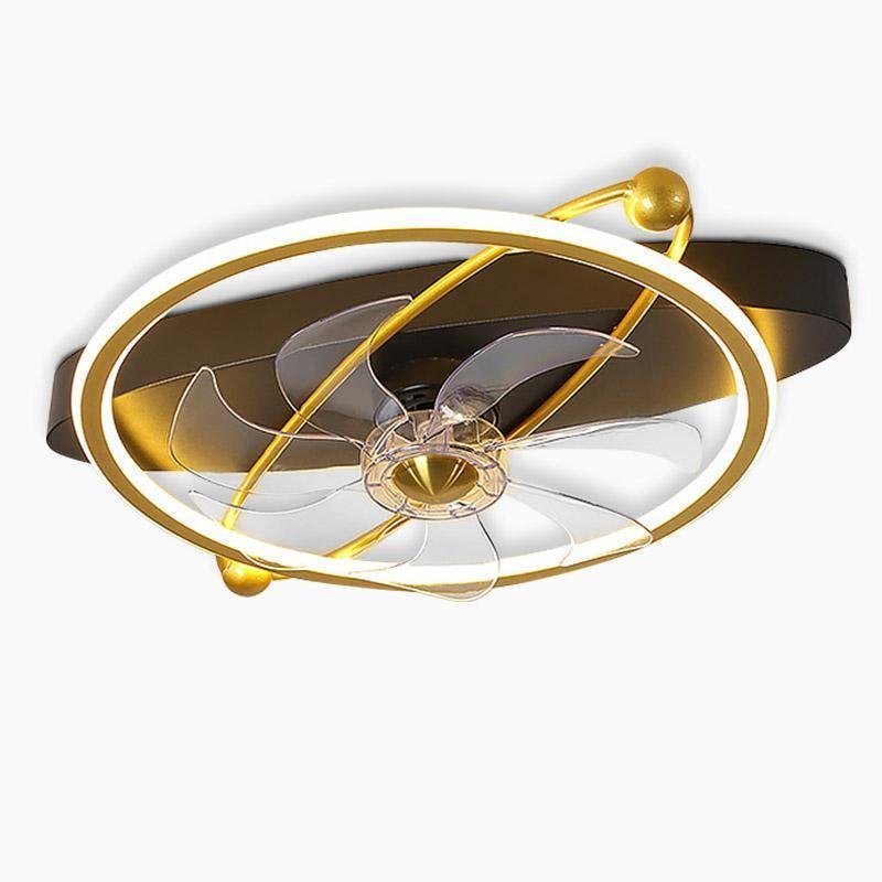 Gold Industrial Remote LED Ceiling Fan