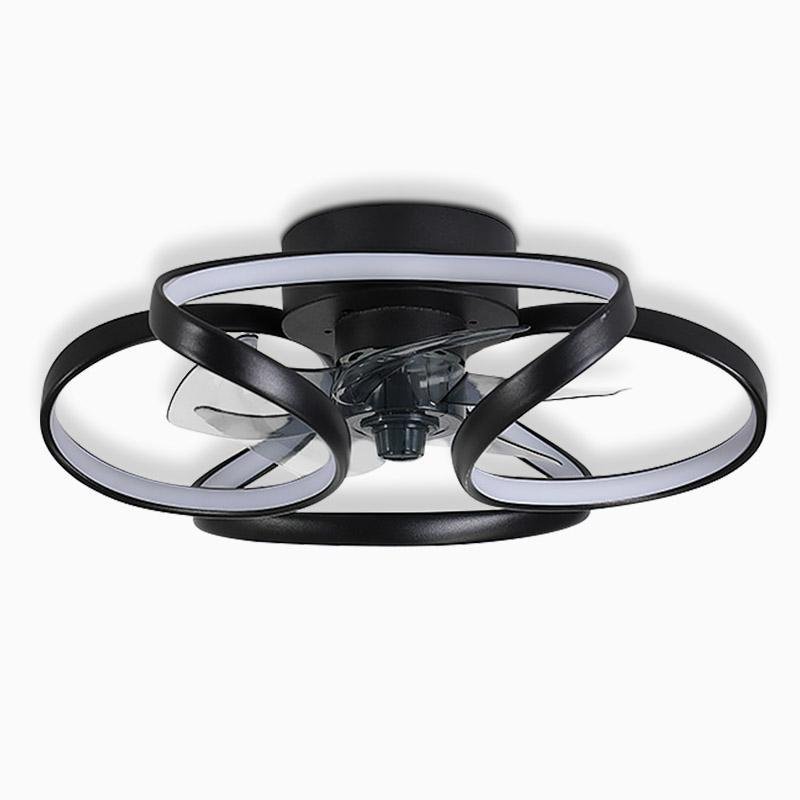 Flower LED Modern Flush Mount Ceiling Fan Lights with Remote Control-Lighom