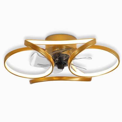 Flower LED Modern Flush Mount Ceiling Fan Lights with Remote Control-Lighom