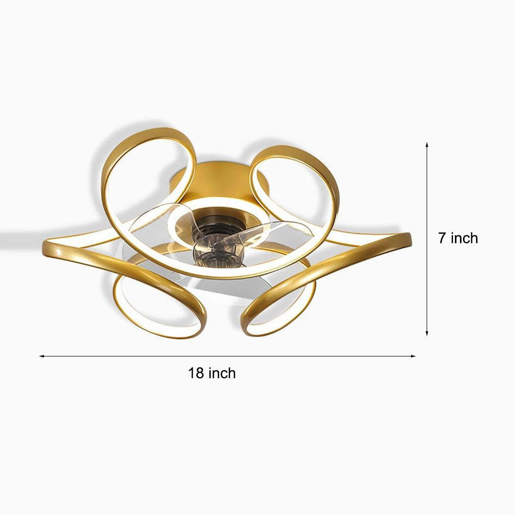 18" Flower Modern Ceiling Fan Chandelier with Remote