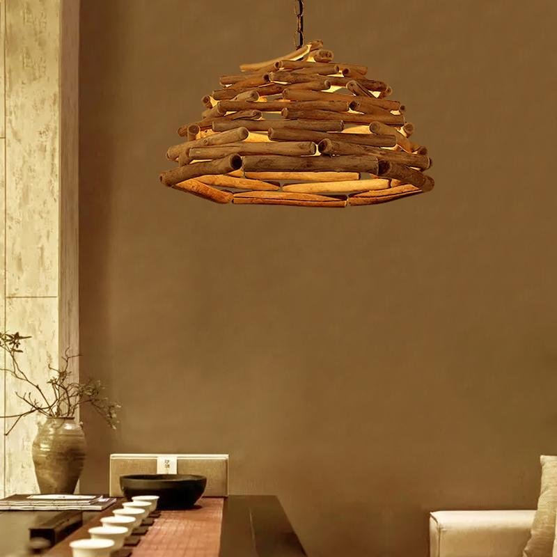 Handpicked Stick Wood Burlywood Pendant