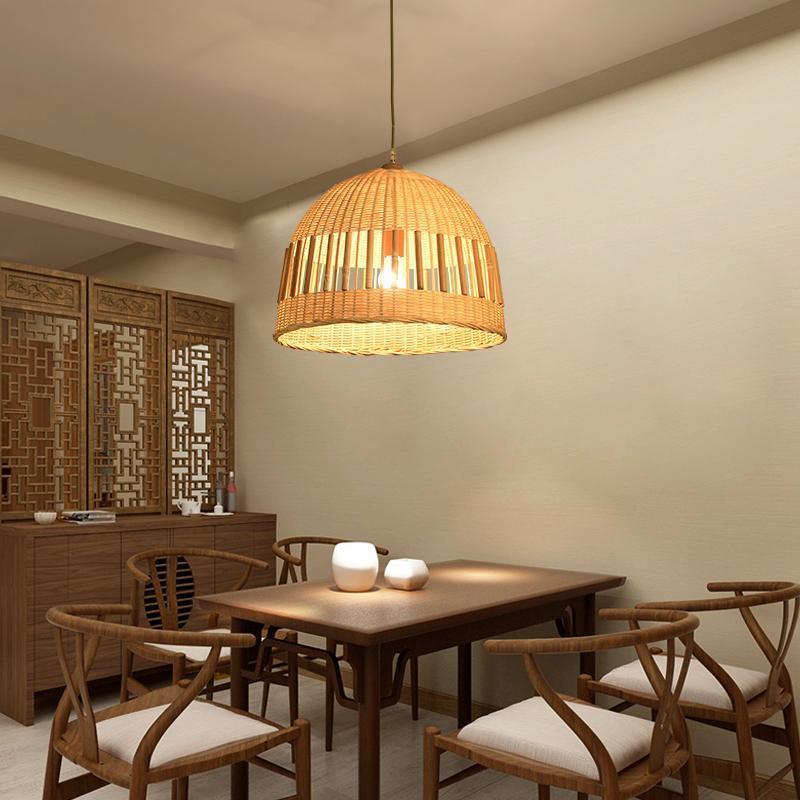 Bamboo Dome Pendant with See-Through Middle