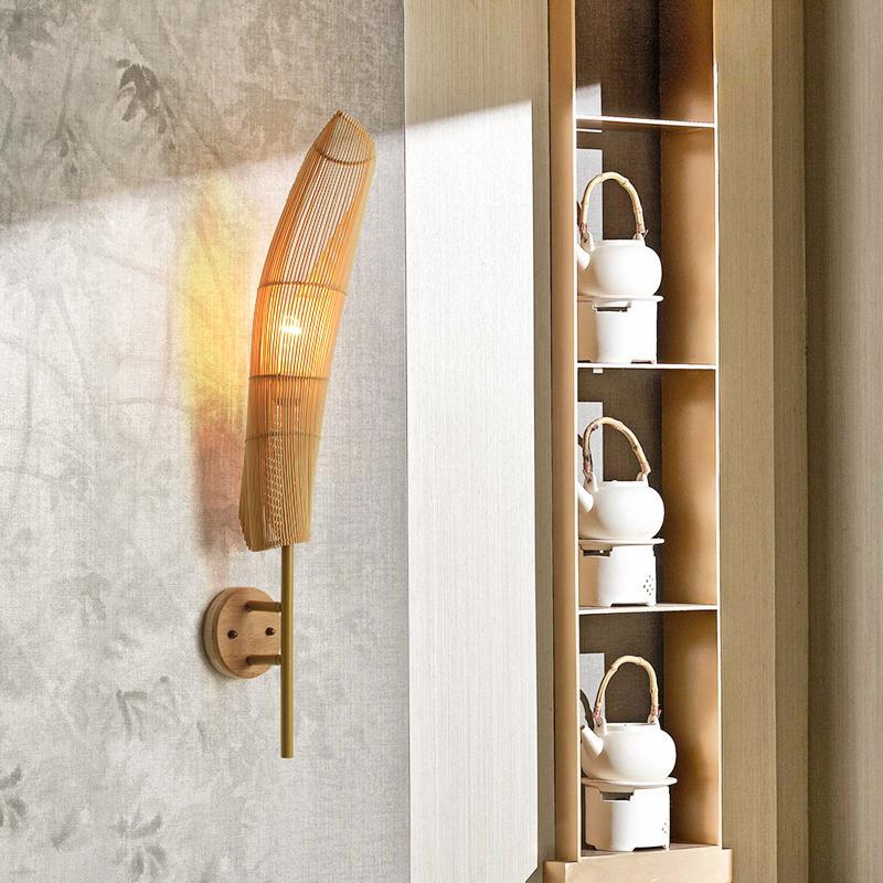 Freeform Organic Bamboo Wall Light