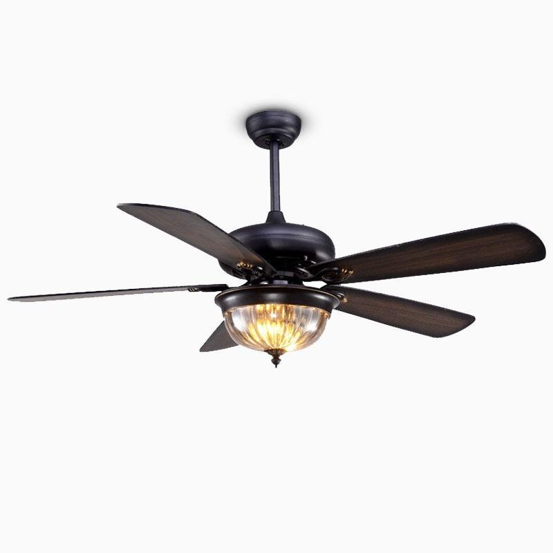 5-blade Farmhouse Style Ceiling Fan with Lights and Remote for Bedroom-Lighom