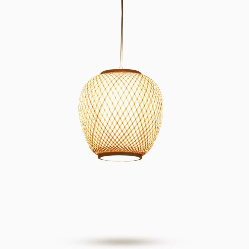 Farmhouse Curvy Oval Bamboo Dome Pendant