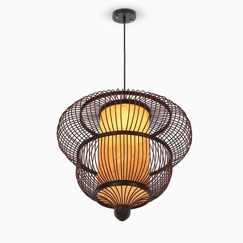 2-Tier Bubble Dark Brown Moroccan Pendant Light