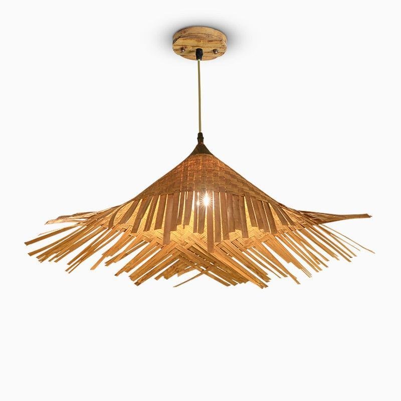 Caribbean Bamboo Woven Burlywood Kitchen Pendant Light